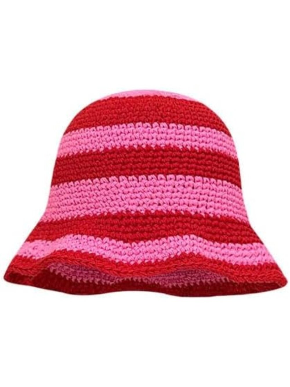 Cute Pink Crochet Bucket Hat | Woven Fishing Hat for Women | Summer Accessory